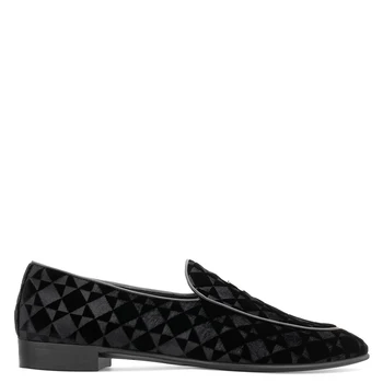 Qianruiti Marka Yeni Varış İngiliz tarzı tembel erkek ayakkabısı siyah mavi kadife moda erkekler rahat ayakkabılar 1