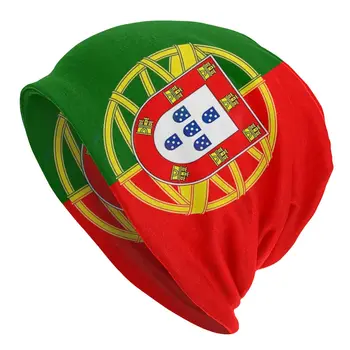 Portekiz bayrağı Skullies Beanies Portekiz Bayrağı Şapka Moda Açık Unisex Kapaklar Yetişkin Bahar Sıcak Çift kullanımlı Kaput Örgü Şapka 1