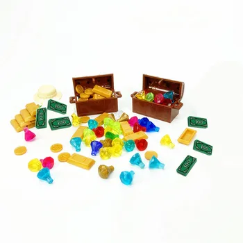 Şehir Arkadaşlar Blokları Aksesuarları çocuk oyuncakları Elmas Küçük Parçacıklar Sikke Para Külçe Arkadaş Şehir Hazine Kutusu Tuğla MOC 1