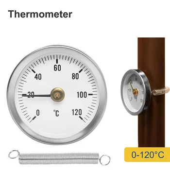 Çelik Termometre 0-120°C Sıcak Su Borusu Termometre Baca Borusu Fırın Barbekü Arama sıcaklık ölçer