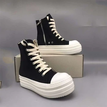 Rick Orijinal Ayakkabı Çift Kalın Alt Owens Erkek Kanvas Sneaker DRK Çizmeler Retro Kurulu Eğilim Ayakkabı 1