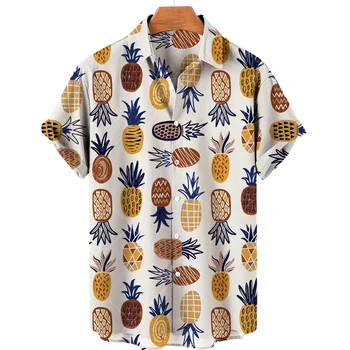 Yaz Çiçek erkek Rahat Gömlek Moda Hawaiian Baskı Kısa Kollu Plaj Tatil Çiçek Sokak Giyim