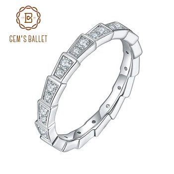 GEM'S BALE 925 Ayar Gümüş Moissanite Elmas Parmak Yüzük Kadınlar için Düğün Band Nişan Bildirimi Takı