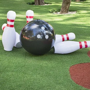 Anaokulu Erken Eğitim Dev Şişme Bowling Seti Aile Çocuk Açık Çim Yard Oyunları Jumbo Spor Topu Şişirilmiş Oyuncak 1