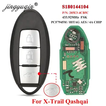 jingyuqin S180144104 Akıllı 3 Düğmeler Uzaktan Araba anahtarı 433MHz 4A Nissan X-Trail Xtrail Qashqai 2014-2017 PCF7945M Anahtarsız