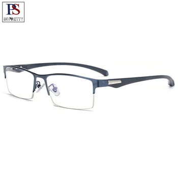 ERKEKLER Titanyum Alaşımlı Anti mavi ışın / ışık gözlük, yarım çerçeve ış küresel olmayan 12 katmanlı kaplamalı lensler gözlük A071 1