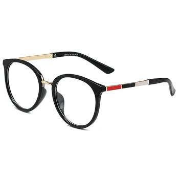 Yeni Stil Yuvarlak Çerçeve Gözlük Kadın 2021 Lüks Marka Tasarımcısı Moda Erkek Gözlük Bayanlar Temizle Düz Ayna