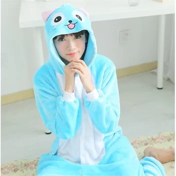 Anime PERİ KUYRUK Mutlu Kedi Cosplay Kostüm Kigurumi Yetişkin Unisex Pijama Tulum Pijama Onesies 1