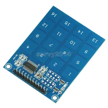16 Yollu TTP229 Kapasitif Dokunmatik Anahtarı Dijital Sensör IC Modülü Kurulu Plaka 49.3 mm * 64.5 mm 1