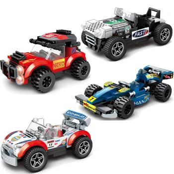 Mini Bebek Yaratıcı Süper Araba Yarışı Hız Şampiyonları F1 MOC Yapı Taşları Küçük Araç Tuğla Klasik Model Oyuncaklar Çocuklar İçin hediye 1