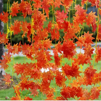 2.3 M Yapay Asma Kırmızı Sonbahar Akçaağaç Yaprağı Sahte Garland Bitkiler Yeşillik Bahçe Düğün Parti Ev Dekorasyon İçin 1