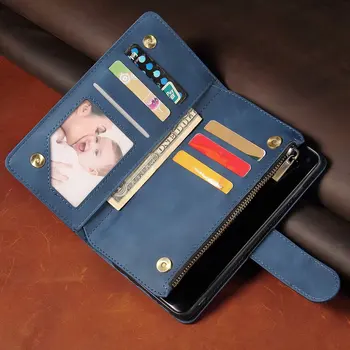 Lüks deri cüzdan Y9PRİME 2019 Fermuar Huawei P akıllı Için Z Kılıf Manyetik cüzdan kılıf Kart Standı Kapak Cep Boyalı deri 1