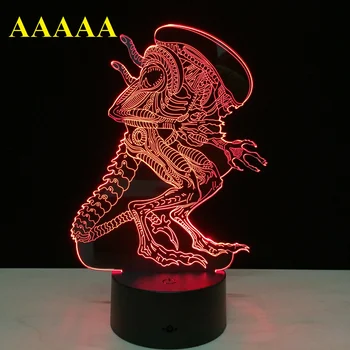 Alien vs Predator 3D Aydınlatma Mood Lambası 7 Renk Değiştirme Lamparas USB kablosu ile Arkadaşlar doğum günü hediyesi Ev Dekor Damla Gemi 1