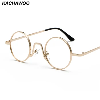Kachawoo Vintage Retro Yuvarlak Daire Metal Çerçeve Gözlük Kadın Küçük Gözlük Çerçeve Erkekler Nerd Dekorasyon 1