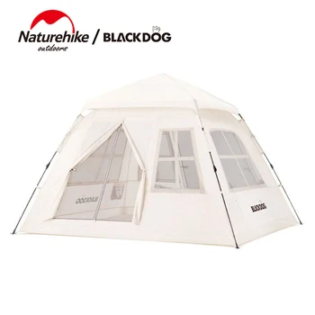 Naturehike Otomatik Çadır Blackdog 3-4 Kişi Ultralight Açık Kamp Çadırı Güneş Koruma İki Kapı Dört Pencere Piknik Çadırı 1