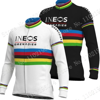 2023 INEOS Grenadier Takımı Kış Bisiklet Jersey Uzun Kollu Erkek Giyim Yarış Yol Bisikleti Gömlek Bisiklet Üstleri MTB Üniforma Maillot 1