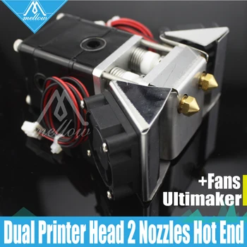 3D yazıcı İsıtıcıblock Ultimaker 2 + UM2 Çift Kafaları Ekstruder Olsson blok fanlar kiti Memeleri 0.25-0.8 mm HotEnd 1.75 / 3mm 1