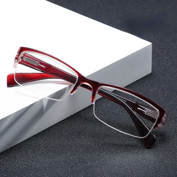 Moda Kırpma okuma gözlüğü Bahar Bacak Yüksek Çözünürlüklü Erkekler ve Kadınlar Yarım Çerçeve okuma gözlüğü 1