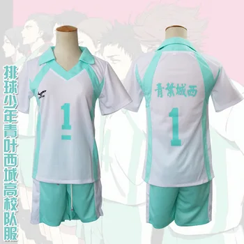 Haikyuu Aobajohsai Yüksek Yaz Cosplay Oikawa Tooru Yocchin Voleybol Takımı Forması Spor Seijoh Kostüm T-Shirt + şort takımı 1