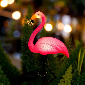 Güneş bahçe su geçirmez açık alan aydınlatması led çim ışığı Villa Yard peyzaj dekorasyon Flamingo zemin fiş ışık 1