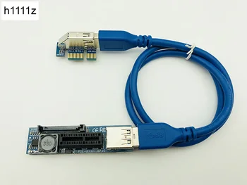 PCI-E Genişletici PCI E 1X ila 1X Yükseltici USB 3.0 Kablosu SATA Güç Çalışma Anakart için PCI-E x1 Yuvası Bitcoin Madenci Antminer Madencilik 1