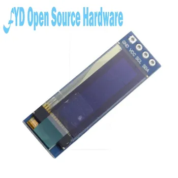 0.91 İnç 128x32 IIC I2C Beyaz / Mavi OLED LCD Ekran DIY Modülü SSD1306 Sürücü IC DC 3.3 V 5V arduino için 1