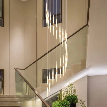 Led Avize Merdiven Loft Oturma Odası Yatak Odası Mutfak Merdiven Tavan Parlaklık Aydınlatma Kapalı Ev Dekor Uzun Asılı Lamba 1