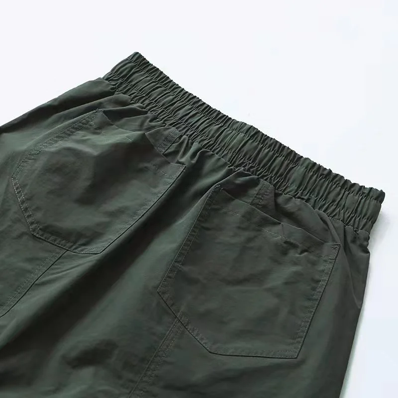 Yüksek Sokak Endüstriyel Tarzı Rahat Şort Çok Cep İş Elbiseleri Yüksek Kaliteli erkek Ve gündelik kadın pantolonları Görüntü 5