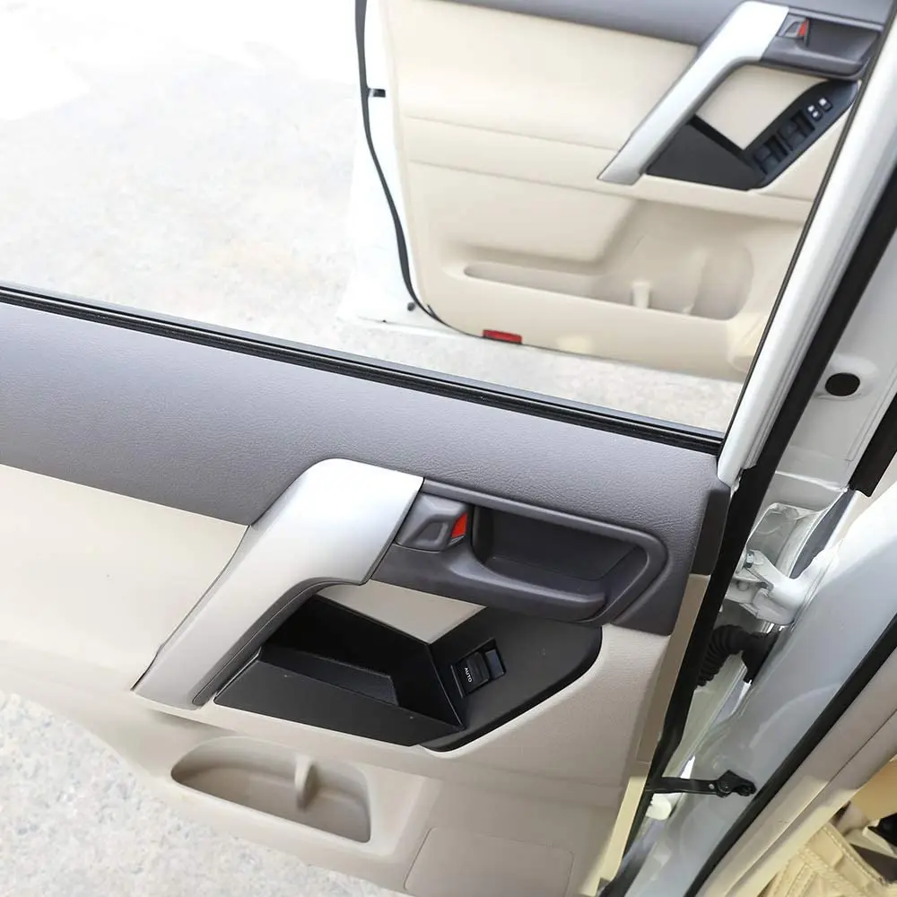 ABS Plastik Araba Kapı Ön saklama kutusu Telefon Tepsisi Aksesuarları Siyah Toyota Land Cruiser Prado İçin FJ150 150 2018 Görüntü 5
