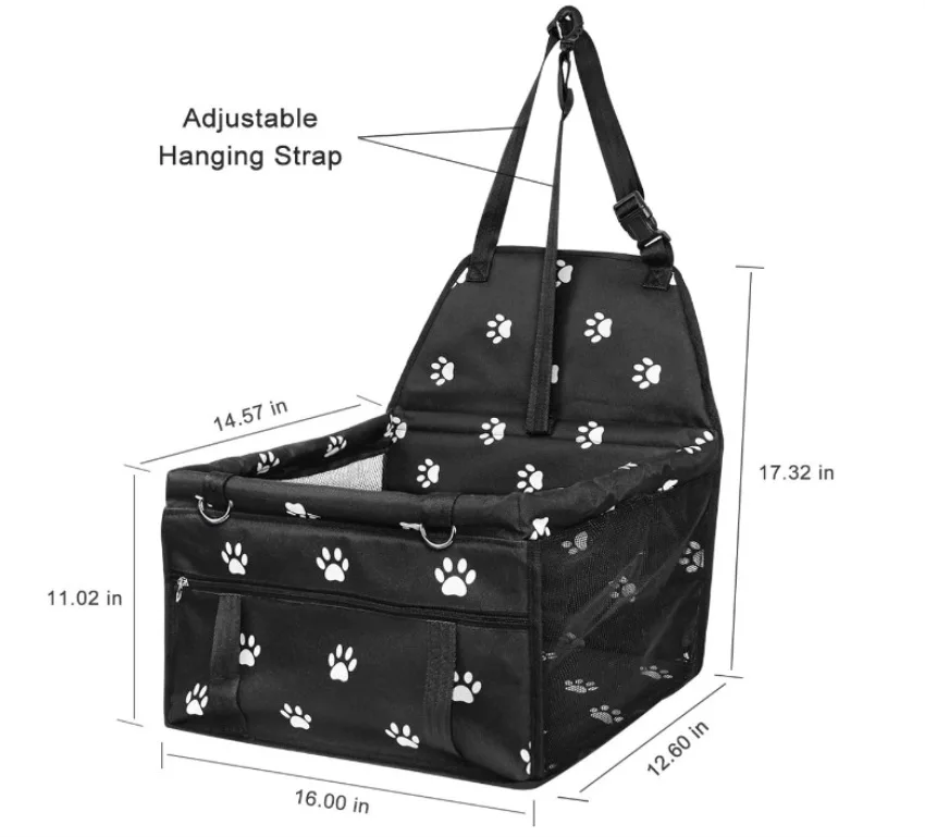Pet Kedi Köpekler Araba klozet kapağı Katlanır Araba Pet Malzemeleri Taşınabilir ve Nefes Araba Koltuğu evcil hayvan çantası Emniyet Kemeri İle Taşıyıcı Su Geçirmez Mat Görüntü 3