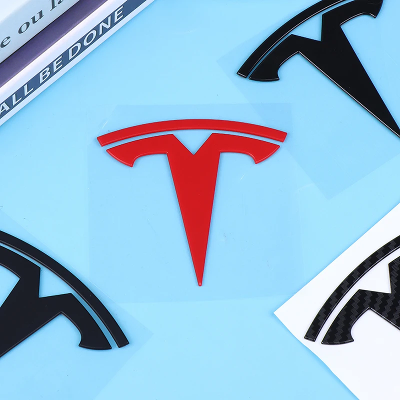 1 Adet İçin Uygun Tesla araba logosu T şeklinde Kapak Etiket Arka Kuyruk Logosu Araba Kuyruk Sticker Orijinal ABS Görüntü 1