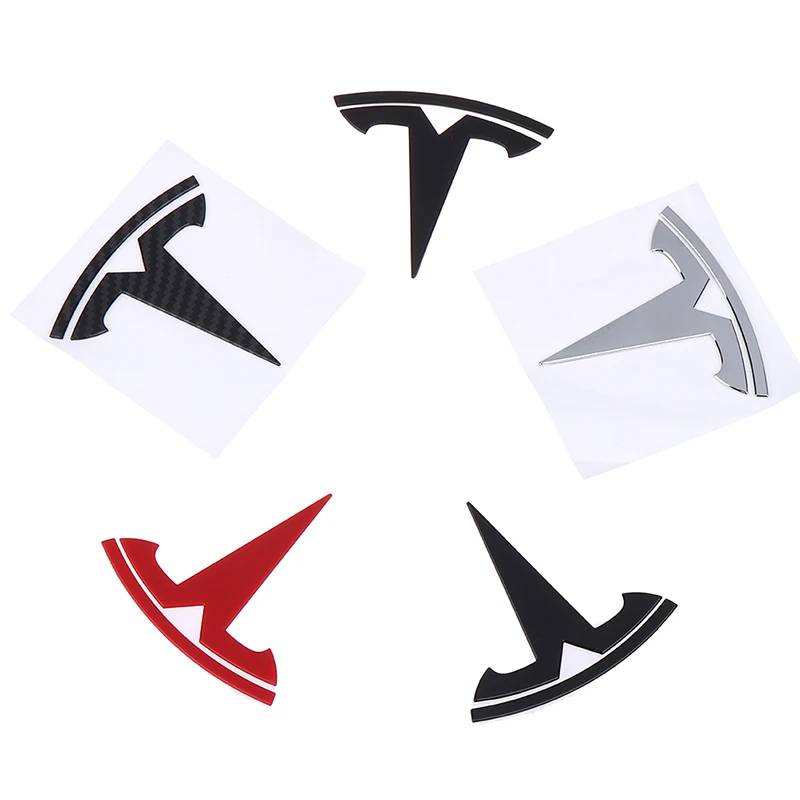 1 Adet İçin Uygun Tesla araba logosu T şeklinde Kapak Etiket Arka Kuyruk Logosu Araba Kuyruk Sticker Orijinal ABS Görüntü 3