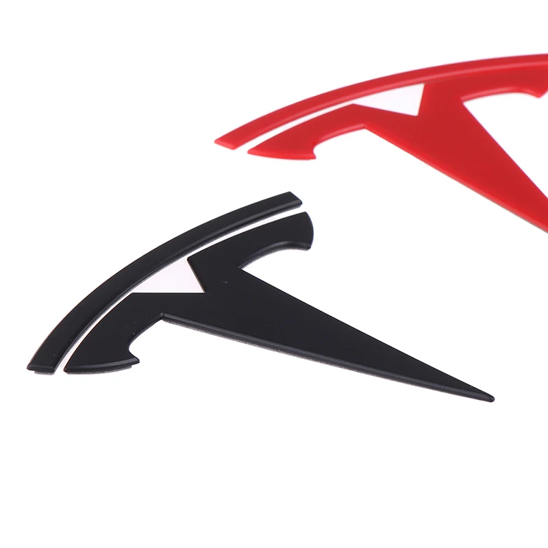 1 Adet İçin Uygun Tesla araba logosu T şeklinde Kapak Etiket Arka Kuyruk Logosu Araba Kuyruk Sticker Orijinal ABS Görüntü 5