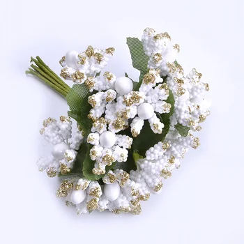 12 ADET yapay çiçek Ercik Tel Kök Dut Tel Kök Düğün Dekorasyon İçin DIY Oya Ucuz Çelenk Sahte Çiçekler 2