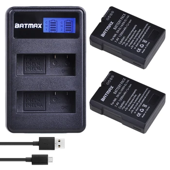 Batmax EN-EL14a EN-EL14 ENEL14 Pil akku + LCD USB çifte şarj makinesi Nikon D3100 D3200 D3300 D3400 D3500 D5600 D5100 D5200 P7000 2