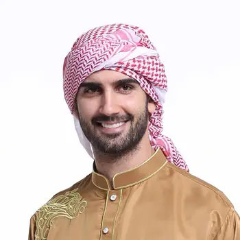 Erkekler Müslüman Şapkalar Başörtüsü Eşarp Suudi Arap Dubai Geleneksel İslam Aksesuarları Erkek Başörtüsü Başörtüsü Ekose Türban Namaz Giyim 2