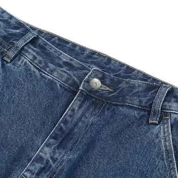 SIMWOOD 2022 Sonbahar Yeni Gevşek Konik %100 % Pamuk Ayak Bileği Uzunlukta Kot Erkekler Rahat Artı Boyutu Streetwear Denim Pantolon 2