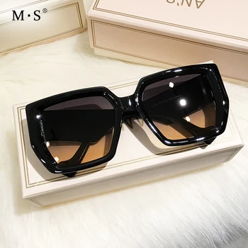 MS 2021 Yeni Kadın Büyük Boy Güneş Gözlüğü Vintage Erkekler Moda Marka Tasarımcısı Kare güneş gözlüğü UV400 gafas de sol Gözlük 2