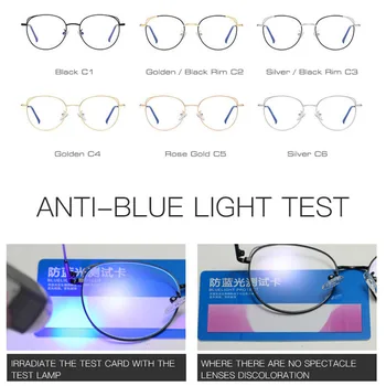 SHAUNA Retro Anti mavi ışık gözlük çerçeveleri Metal kedi kulak optik çerçeve 2