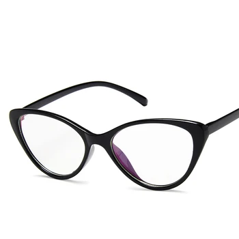 Anti mavi ışık gözlük gözlük çerçevesi kedi göz gözlük kadın bilgisayar oyun gözlük optik miyopi Nerd siyah mor  2
