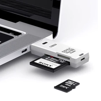 1 adet 2 in 1 USB 3.0 USB kart okuyucu Mikro SD TF Hafıza Kartı Adaptörü PC Dizüstü Uzatma Dönüştürücü Cep Telefonu kart okuyucu Binici 2