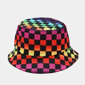 Yeni Canavar ejderha kova şapka renkli pladi panama chapeau moda balıkçılık baskılı şapka Bob Kapaklar kadın erkek yaz güneşlikli kep 2