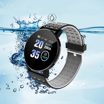 Akıllı saat Erkekler Kan Basıncı Su Geçirmez Smartwatch Kadınlar nabız monitörü Spor İzci İzle Spor Android IOS 119 artı 2