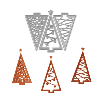 Noel Ağacı Kesme Metal Kesme Ölür Dekoratif Scrapbooking Çelik Zanaat Kalıp Kesim Oluşturmak Damga Kabartma Kartı Şablon 2