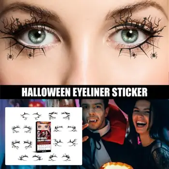 Cadılar bayramı Eyeliner Sticker Korku Örümcek Yarasa Dekoratif Eyeliner Göz Farı Moda Parti Makyaj Araçları Yaratıcı Parti Makyaj 2