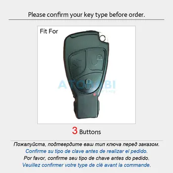 Deri Araba Anahtarı Kapağı Mercedes Benz B C E ML S CLK CL Sınıfı 3 Düğmeler Akıllı Uzaktan Fob Koruyucu Kılıf çanta anahtarlığı Aksesuarı 2