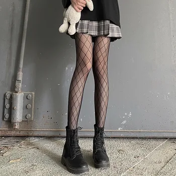 Lolita Gotik balık ağı Dantel Örgü Çorap Dipli Külotlu Japon Lolita Retro Kalp beyaz çorap Sıcak Klasik Tayt 2