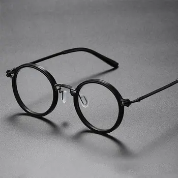 Retro Anti mavi ışık yuvarlak optik Metal gözlük çerçeveleri erkek kadın moda bilgisayar gözlük 50728 2