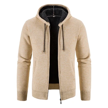 Erkekler Kış Hırka Kapüşonlu Kazak Ince Fİit Rahat Sweatercoats Ceketler Kaliteli Erkek Kış Kalın Sıcak Hırka 4XL 2