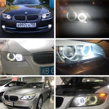 2 adet Araba Melek Gözler ışık Far Lambası beyaz sis farları H8 Farlar Led CANBUS Ücretsiz BMW E90 E92 E82 E60 E70 X5 E71 X6 M3 2